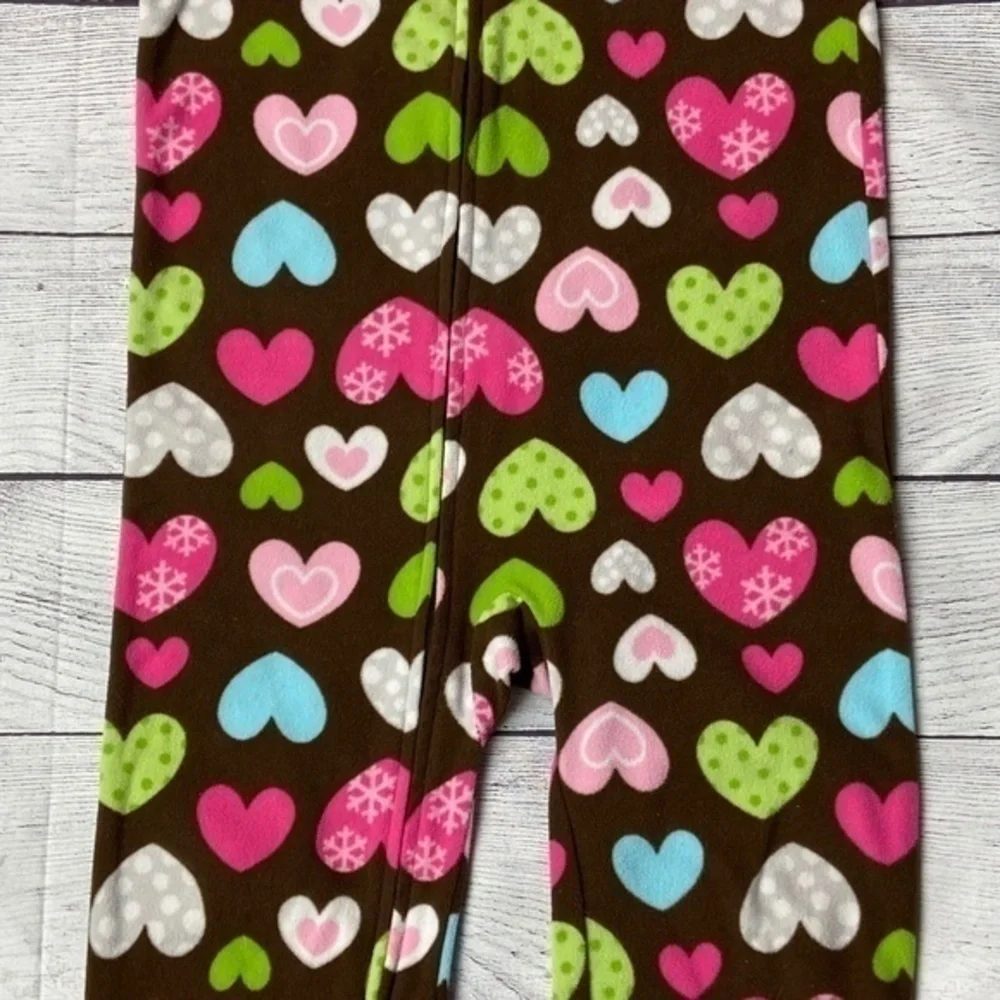 Child of Mine Pajamas Toddler Girls Size 5T Heart Print Fleece Footie PJs